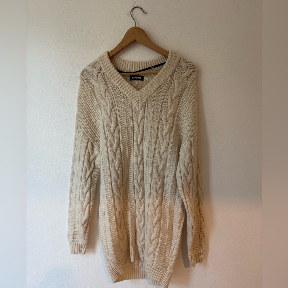 NAADAM Cable Knit Sweater Dress